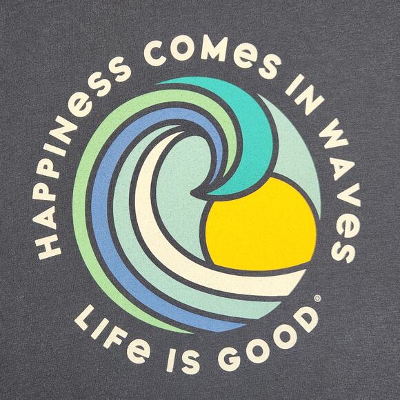 LIFE IS GOOD MEN XL CRUSHER-LITE TEE..OCEAN WAVE "HAPPINESS COMES IN WAVES" - Picture 5 of 12